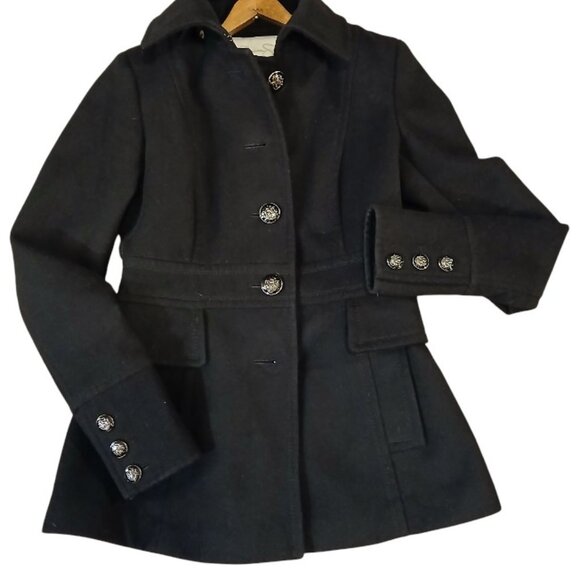 Jessica Simpson Jackets & Blazers - JESSICA SIMPSON Black Fitted Peacoat XSM- Like New.